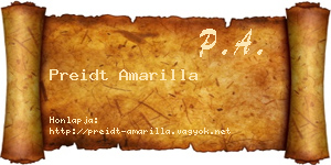 Preidt Amarilla névjegykártya